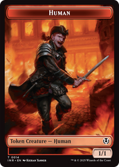 Human (0014) // Emblem - Chandra, Dressed to Kill Double-Sided Token [Innistrad Remastered Tokens] | Webway Games