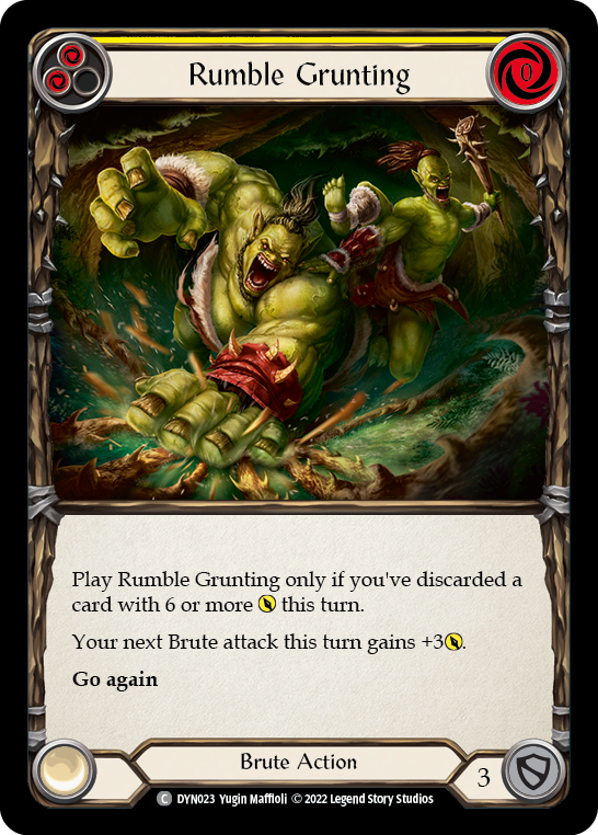 Rumble Grunting (Yellow) [DYN023] (Dynasty)  Rainbow Foil | Webway Games