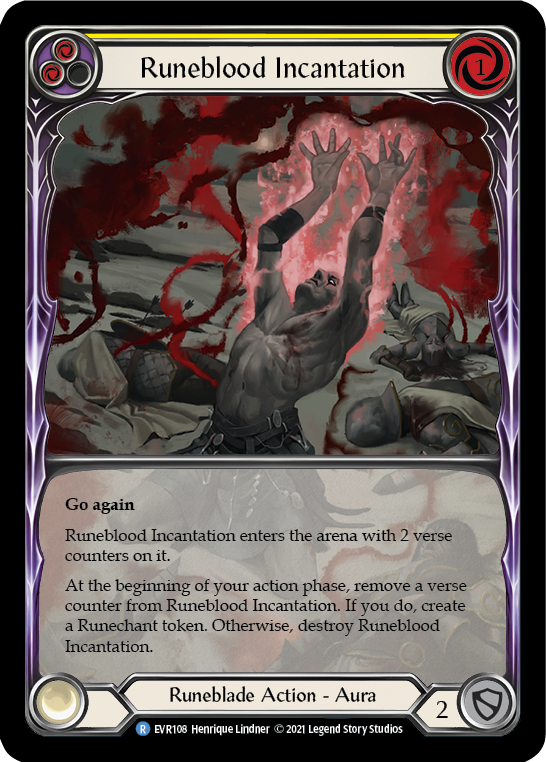 Runeblood Incantation (Yellow) [EVR108] (Everfest)  1st Edition Extended Art Rainbow Foil | Webway Games