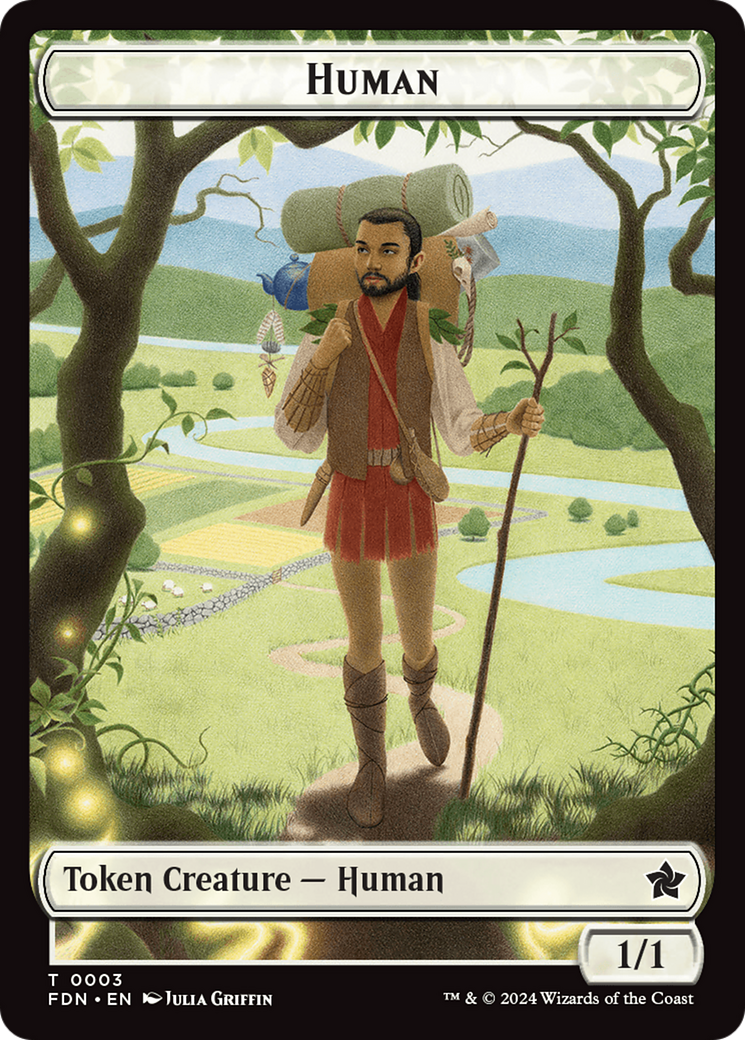 Copy // Human Double-Sided Token [Foundations Tokens] | Webway Games