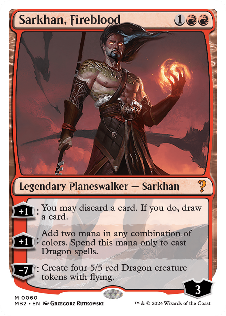 Sarkhan, Fireblood (White Border) [Mystery Booster 2] | Webway Games