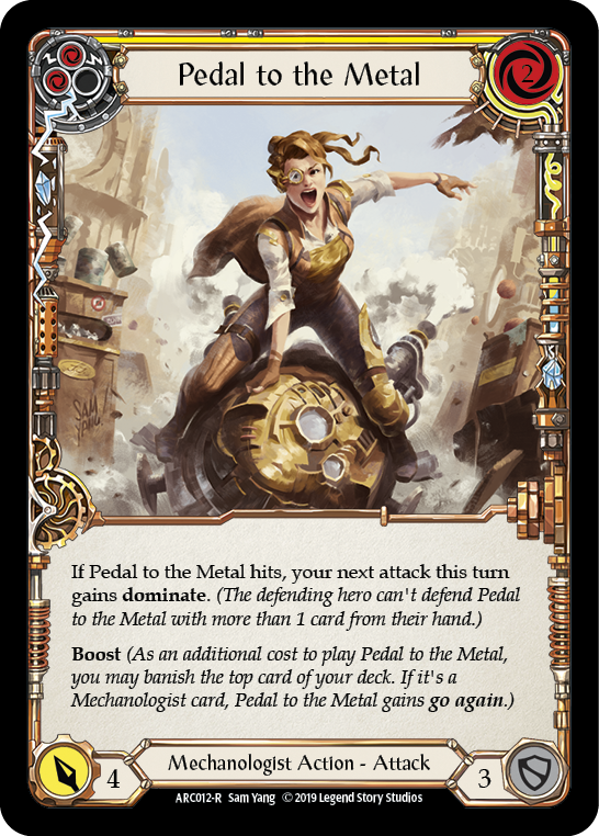 Pedal to the Metal (Yellow) [ARC012-R] (Arcane Rising)  1st Edition Normal | Webway Games