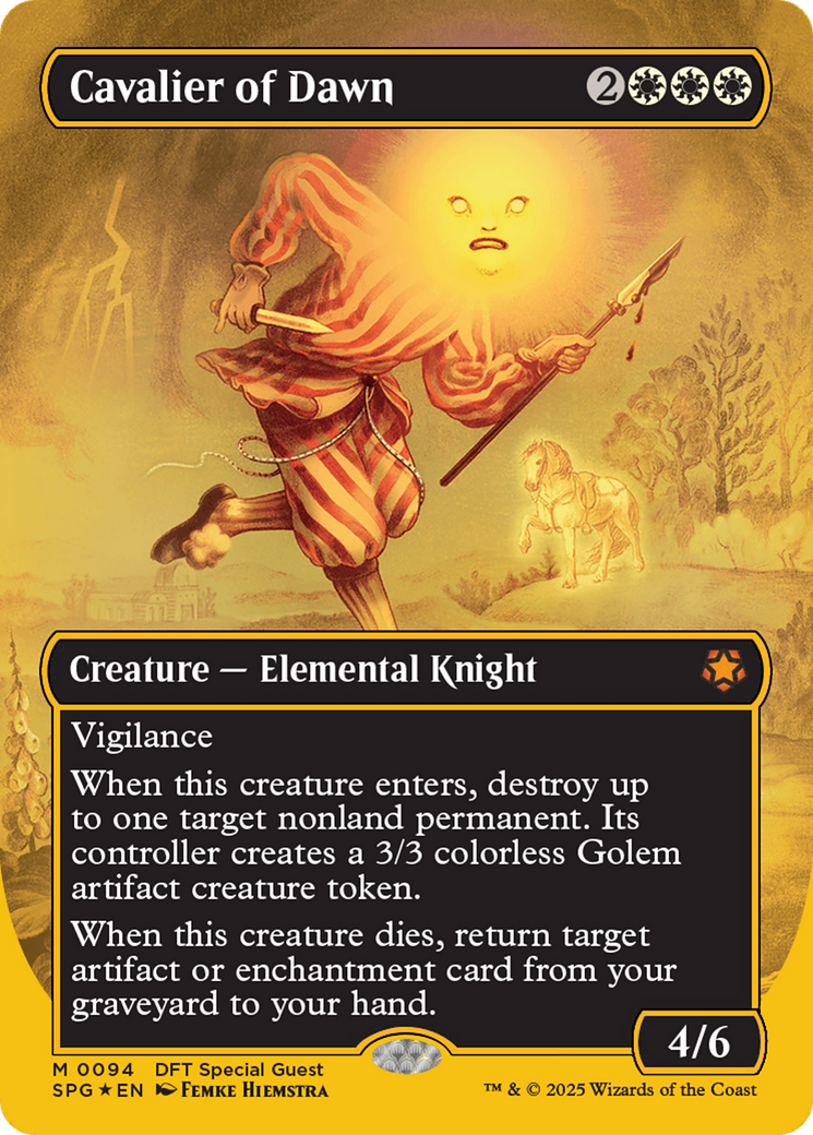 Cavalier of Dawn (Borderless) (First-Place Foil) [Aetherdrift Special Guests] | Webway Games