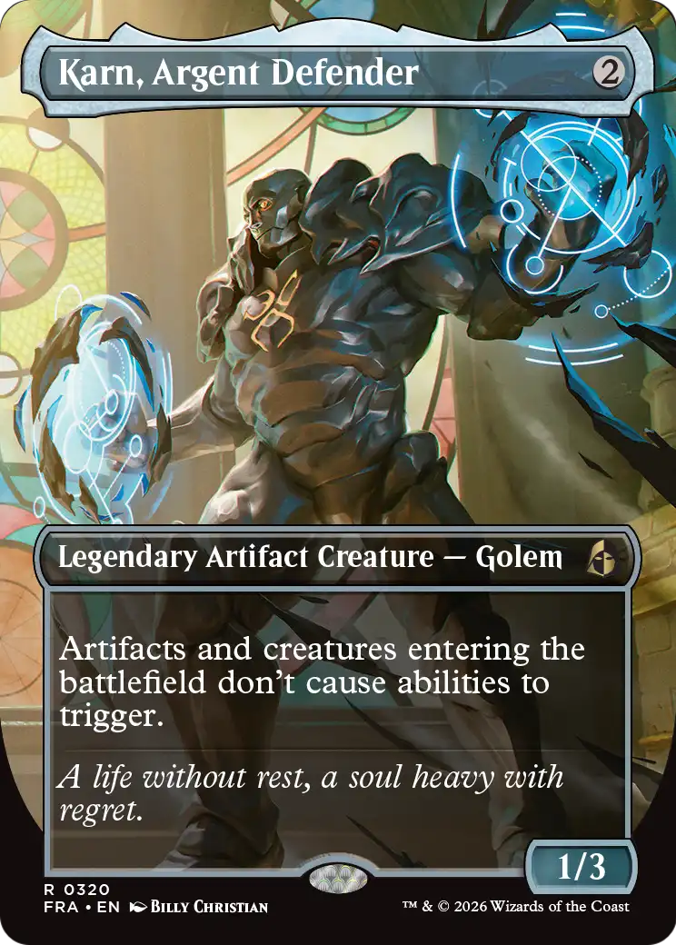 Karn, Argent Defender (Borderless) [Reality Fracture] | Webway Games