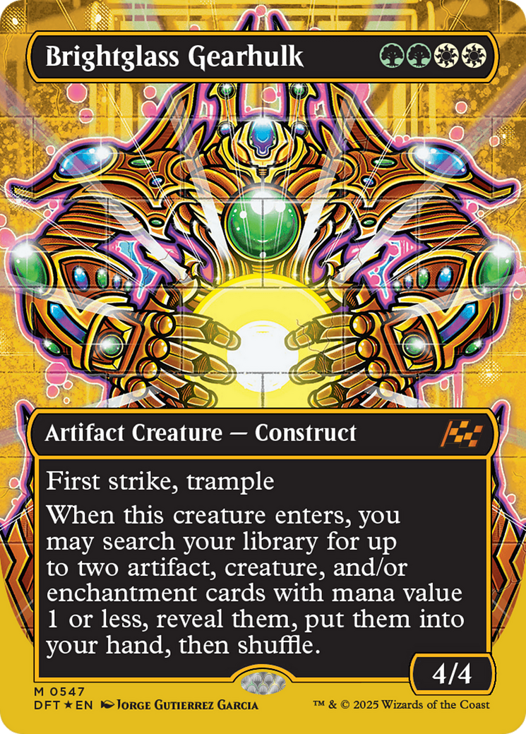 Brightglass Gearhulk (Borderless) (First-Place Foil) [Aetherdrift] | Webway Games