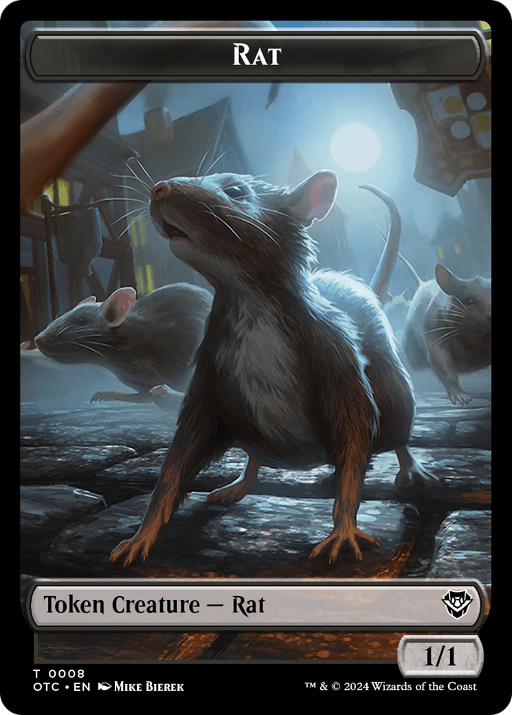 Rat // Blood Double-Sided Token [Outlaws of Thunder Junction Commander Tokens] | Webway Games