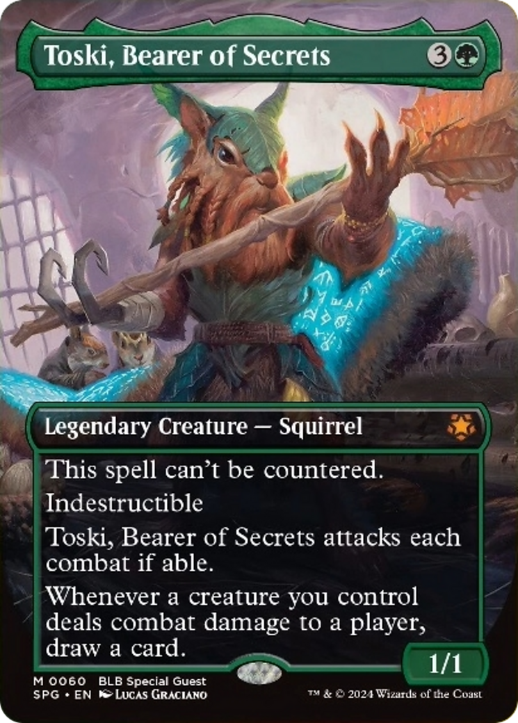 Toski, Bearer of Secrets (Borderless) [Bloomburrow Special Guests] | Webway Games