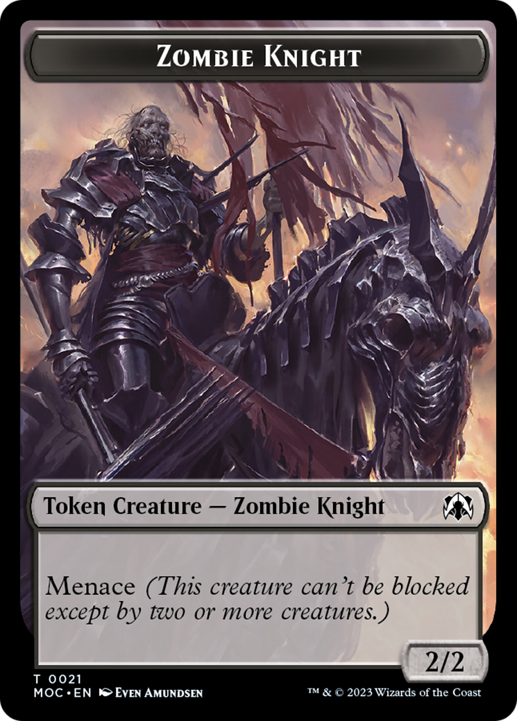 Zombie Knight // Human (6) Double-Sided Token [March of the Machine Commander Tokens] | Webway Games