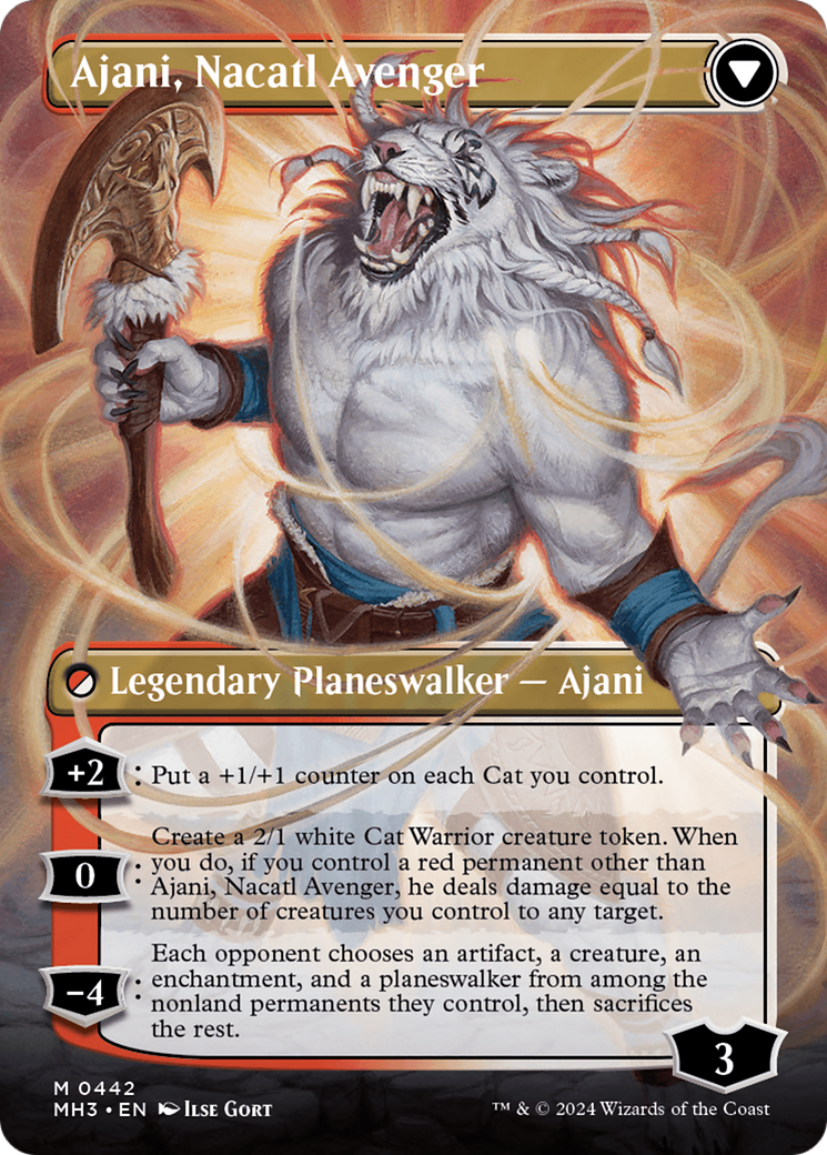 Ajani, Nacatl Pariah // Ajani, Nacatl Avenger (Borderless) [Modern Horizons 3] | Webway Games