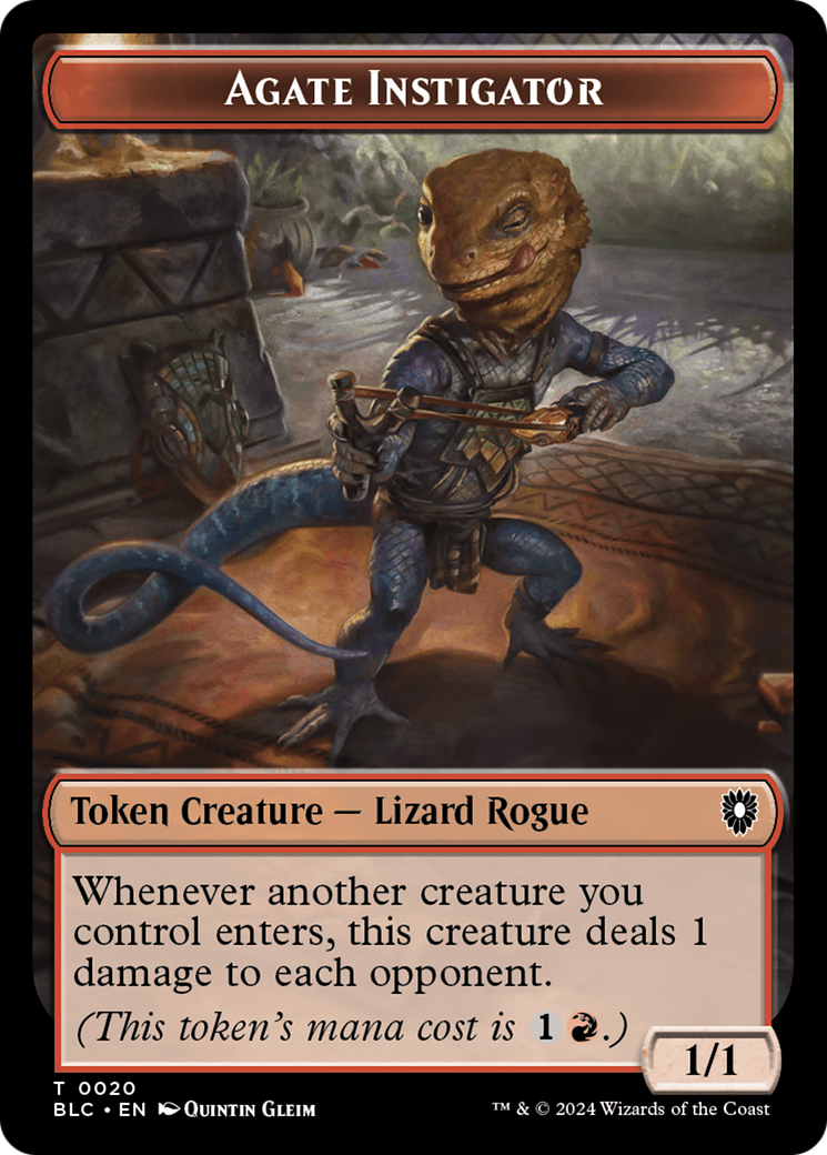 Agate Instigator // Rabbit Double-Sided Token [Bloomburrow Commander Tokens] | Webway Games