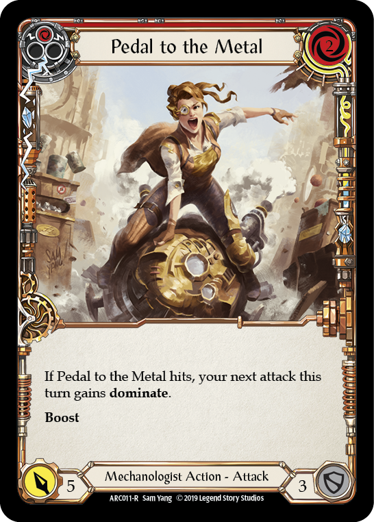 Pedal to the Metal (Red) [ARC011-R] (Arcane Rising)  1st Edition Rainbow Foil | Webway Games