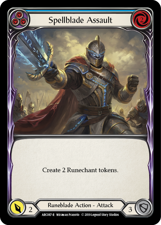 Spellblade Assault (Blue) [ARC087-R] (Arcane Rising)  1st Edition Rainbow Foil | Webway Games