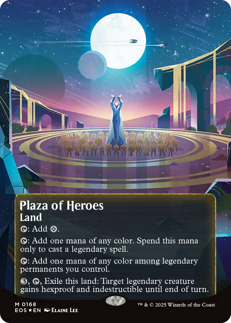 Plaza of Heroes (0168) (Borderless) (Galaxy Foil) [Edge of Eternities: Stellar Sights] | Webway Games