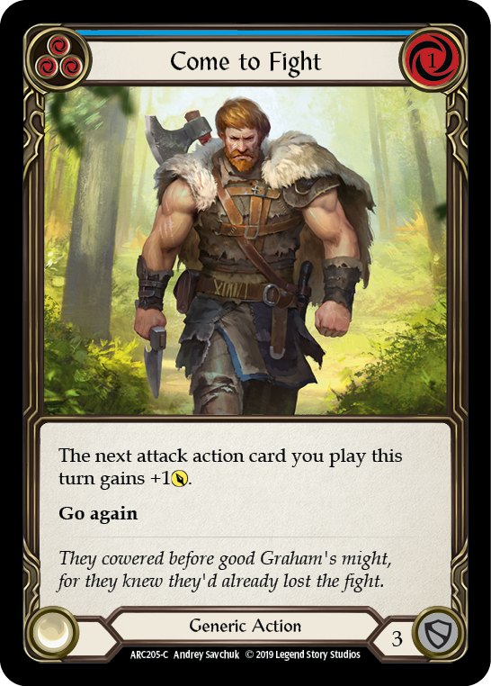 Come to Fight (Blue) [ARC205-C] (Arcane Rising)  1st Edition Rainbow Foil | Webway Games