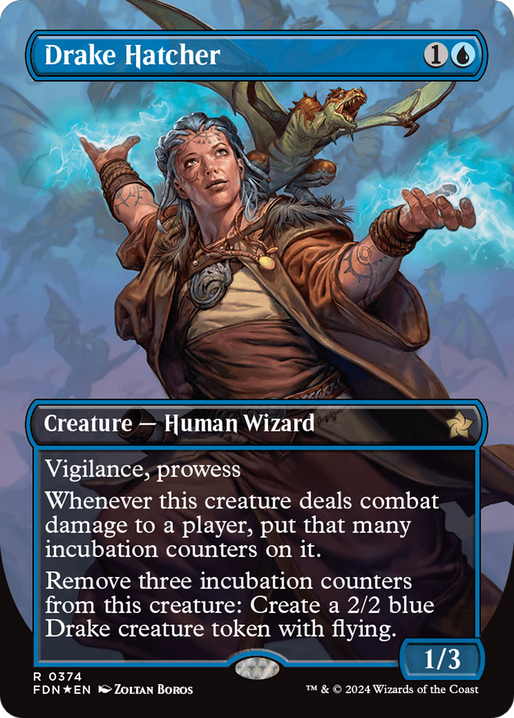 Drake Hatcher (Borderless) (Mana Foil) [Foundations] | Webway Games