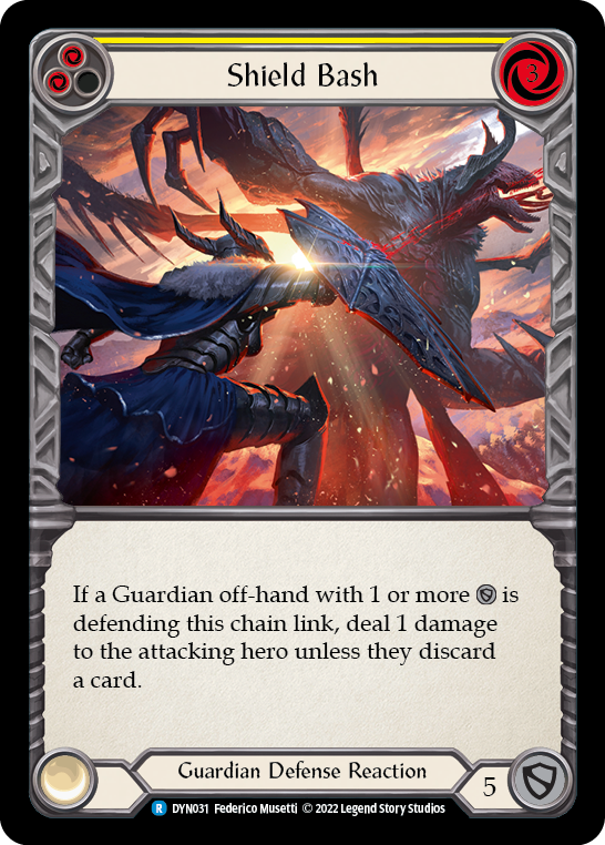 Shield Bash (Yellow) [DYN031] (Dynasty)  Rainbow Foil | Webway Games