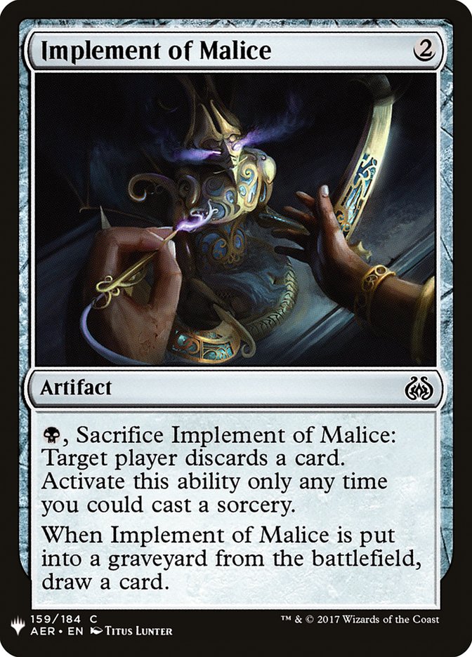 Implement of Malice [Mystery Booster] | Webway Games