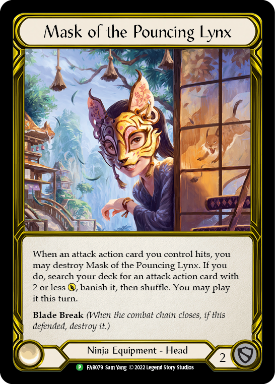 Mask of the Pouncing Lynx (Golden) [FAB079] (Promo)  Cold Foil | Webway Games