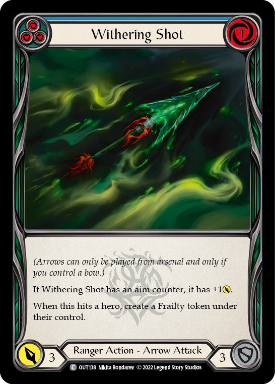 Withering Shot (Blue) [OUT138] (Outsiders)  Rainbow Foil | Webway Games