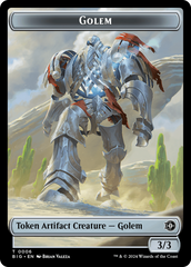 Mercenary // Golem Double-Sided Token [Outlaws of Thunder Junction Tokens] | Webway Games