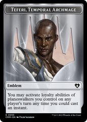 Clue // Emblem - Teferi, Temporal Archmage Double-Sided Token [Commander Masters Tokens] | Webway Games