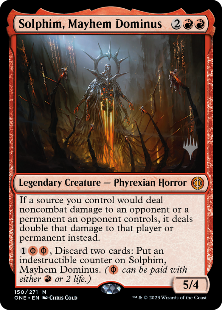 Solphim, Mayhem Dominus (Promo Pack) [Phyrexia: All Will Be One Promos] | Webway Games