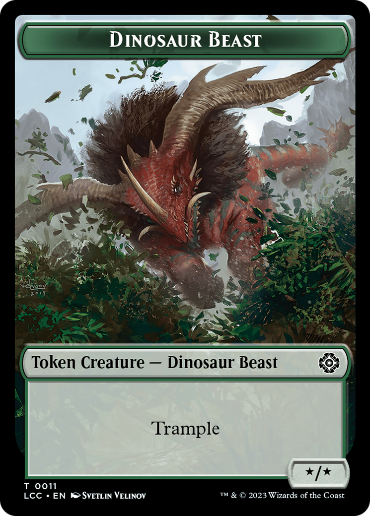 Dinosaur Beast // Dinosaur Double-Sided Token [The Lost Caverns of Ixalan Commander Tokens] | Webway Games
