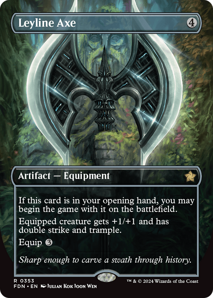 Leyline Axe (Borderless) [Foundations] | Webway Games