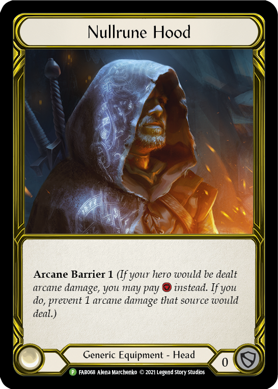 Nullrune Hood (Golden) [FAB068] (Promo)  Cold Foil | Webway Games