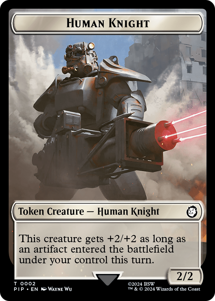 Junk // Human Knight Double-Sided Token [Fallout Tokens] | Webway Games