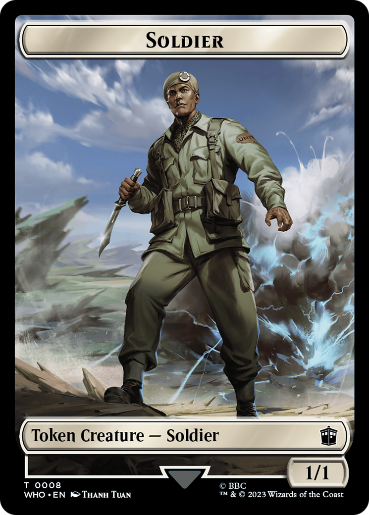 Soldier // Mark of the Rani Double-Sided Token [Doctor Who Tokens] | Webway Games