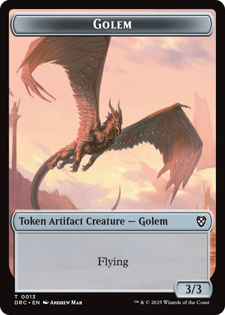 Golem (0013) // Nalaar Aetherjet Double-Sided Token [Aetherdrift Tokens] | Webway Games