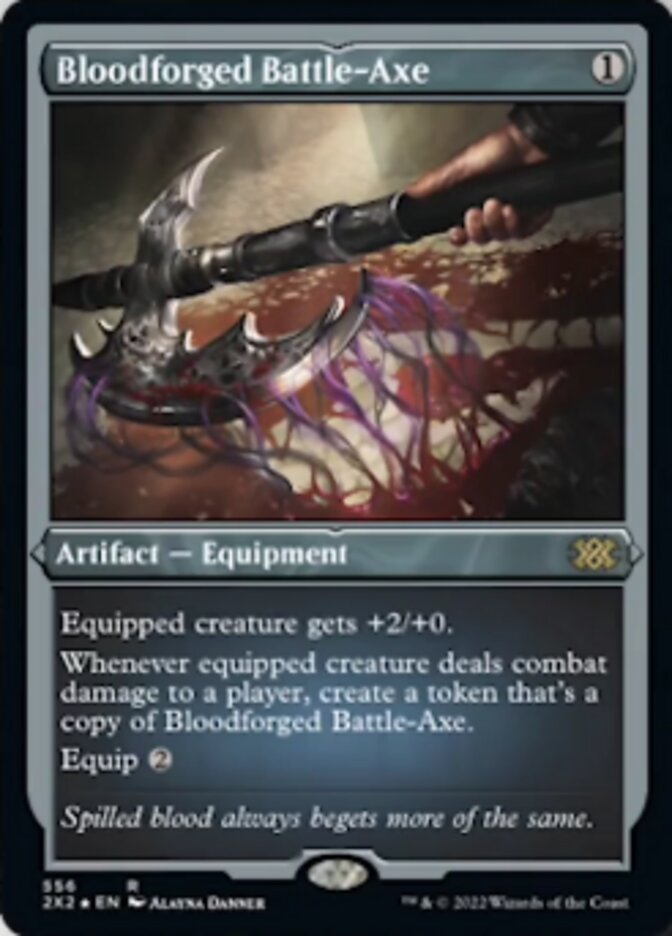 Bloodforged Battle-Axe (Foil Etched) [Double Masters 2022] | Webway Games