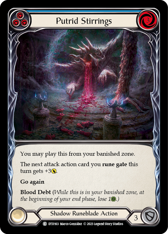 Putrid Stirrings (Blue) [DTD163] (Dusk Till Dawn)  Rainbow Foil | Webway Games