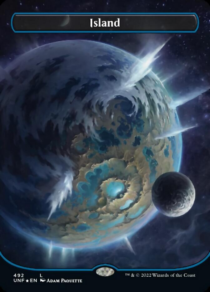 Island (492) (Orbital Space-ic Land) (Galaxy Foil) [Unfinity] | Webway Games