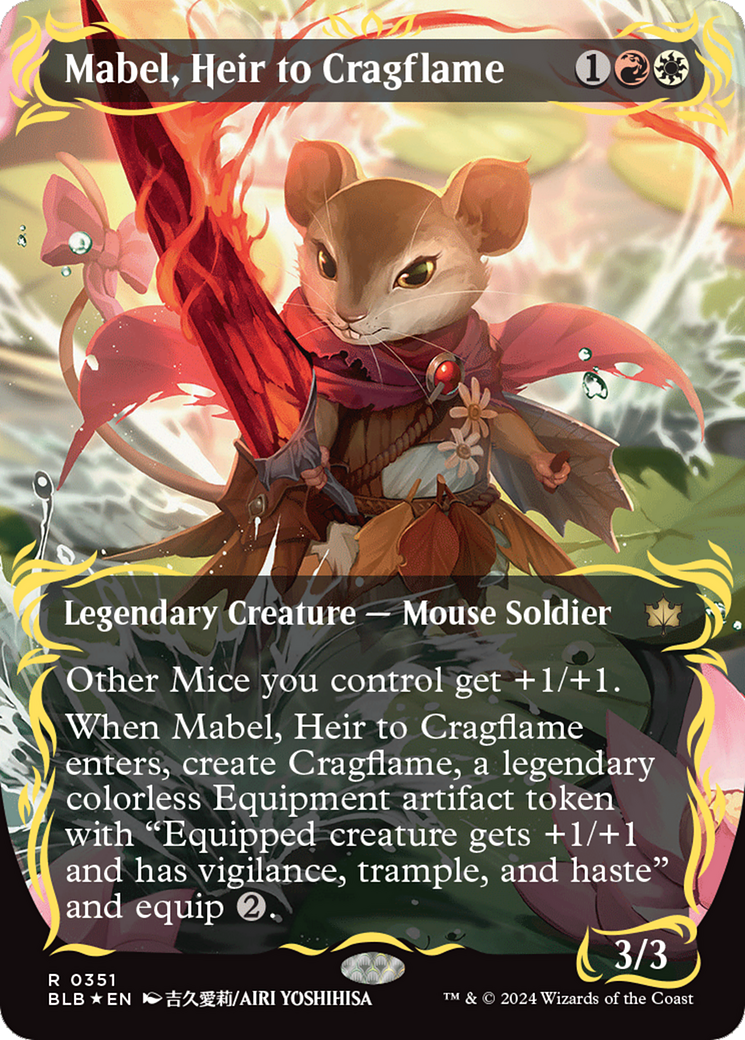 Mabel, Heir to Cragflame (Borderless) (Raised Foil) [Bloomburrow] | Webway Games