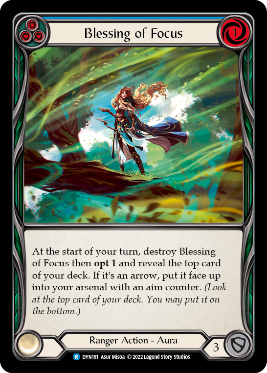 Blessing of Focus (Blue) [DYN161] (Dynasty)  Rainbow Foil | Webway Games