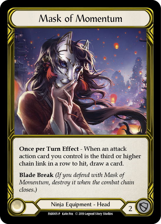 Mask of Momentum [FAB005-P] (Promo)  1st Edition Cold Foil - Golden | Webway Games