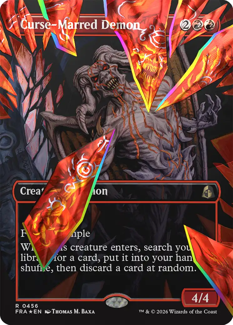 Curse-Marred Demon (Borderless) (Facet Foil) [Reality Fracture] | Webway Games