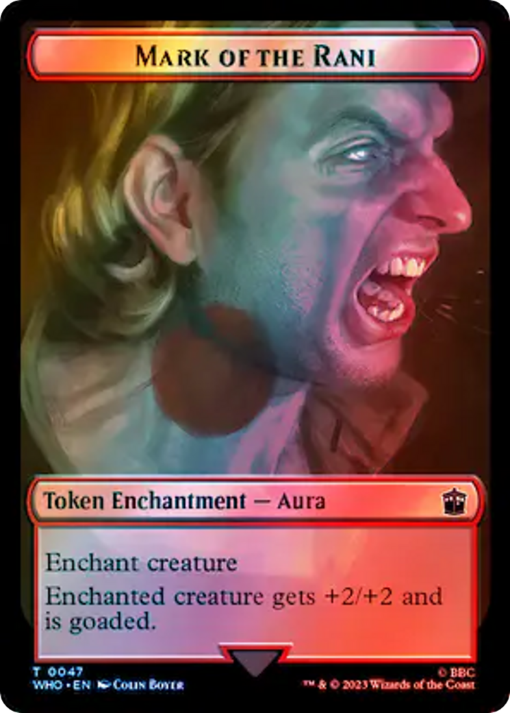 Fish // Mark of the Rani Double-Sided Token (Surge Foil) [Doctor Who Tokens] | Webway Games