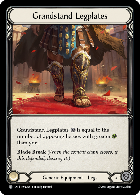 Grandstand Legplates [HVY205] (Heavy Hitters)  Cold Foil | Webway Games