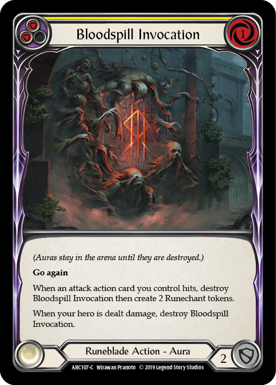 Bloodspill Invocation (Yellow) [ARC107-C] (Arcane Rising)  1st Edition Rainbow Foil | Webway Games