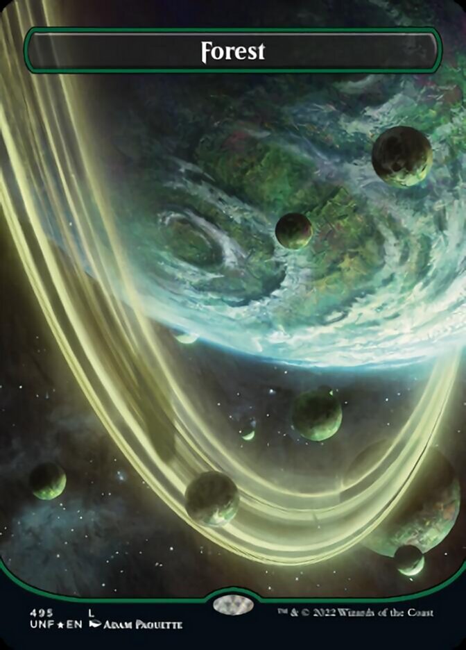 Forest (495) (Orbital Space-ic Land) (Galaxy Foil) [Unfinity] | Webway Games