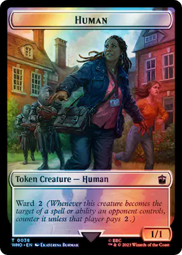Human (0038) // Food (0058) Double-Sided Token (Surge Foil) [Doctor Who Tokens] | Webway Games