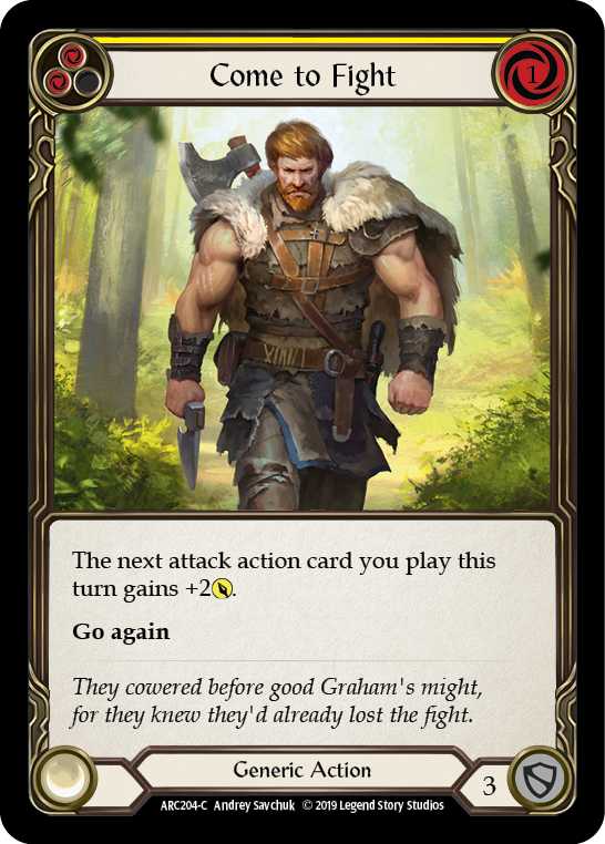 Come to Fight (Yellow) [ARC204-C] (Arcane Rising)  1st Edition Rainbow Foil | Webway Games