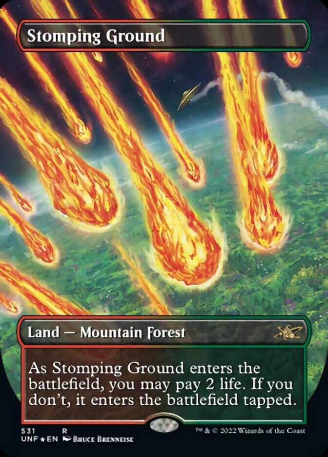 Stomping Ground (Borderless) (Galaxy Foil) [Unfinity] | Webway Games