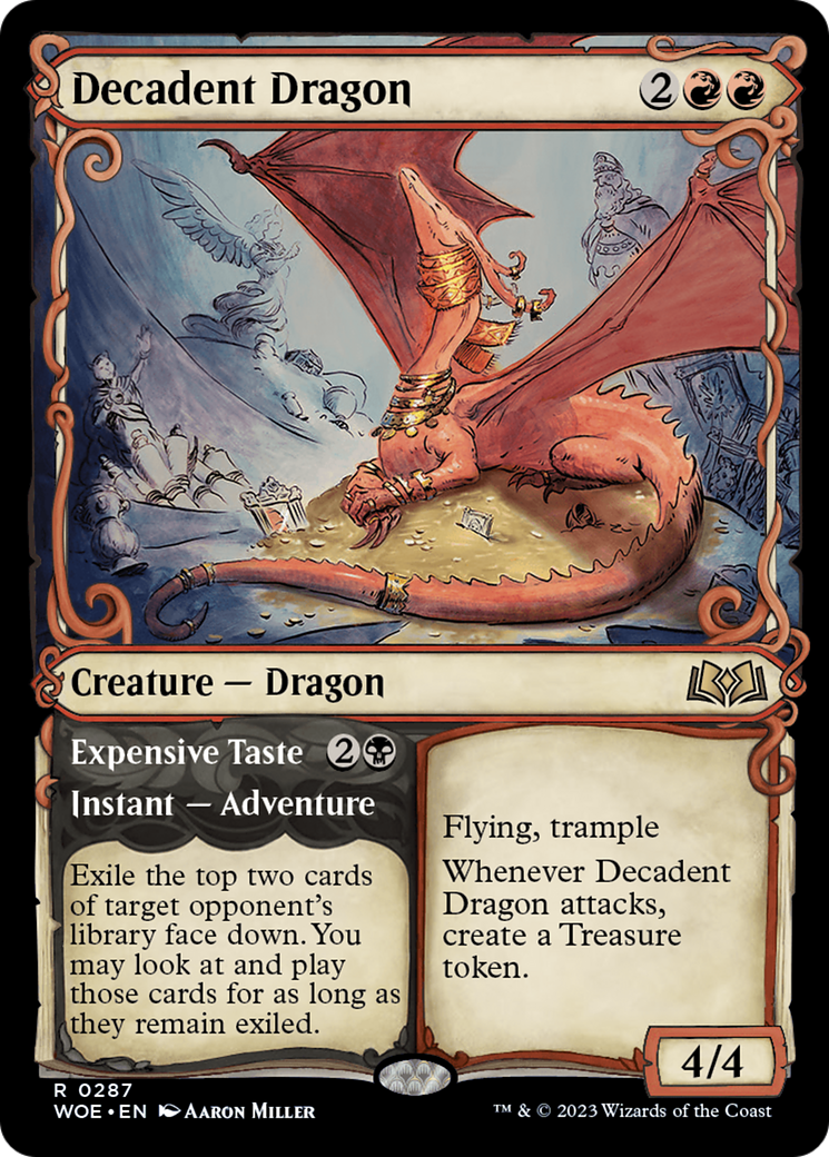 Decadent Dragon // Expensive Taste (Showcase) [Wilds of Eldraine] | Webway Games