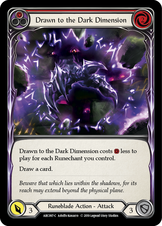 Drawn to the Dark Dimension (Red) [ARC097-C] (Arcane Rising)  1st Edition Rainbow Foil | Webway Games