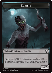 Timeless Dragon // Zombie (0007) Double-Sided Token [Aetherdrift Tokens] | Webway Games