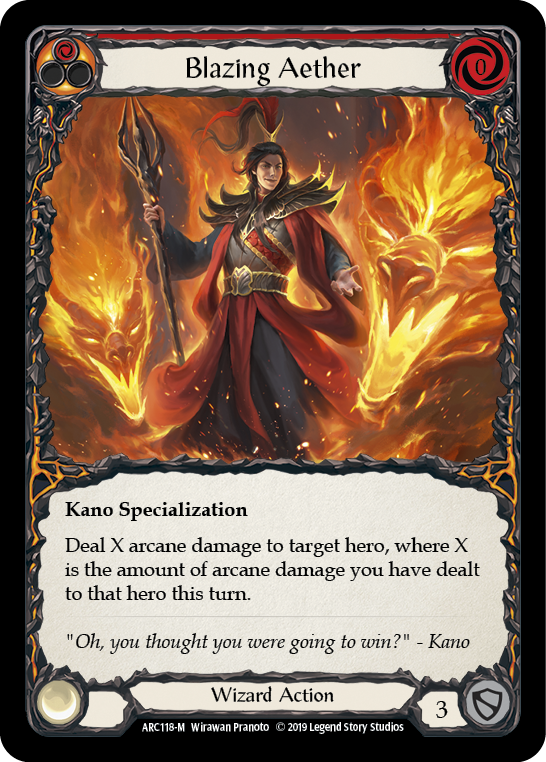 Blazing Aether [ARC118-M] (Arcane Rising)  1st Edition Rainbow Foil | Webway Games